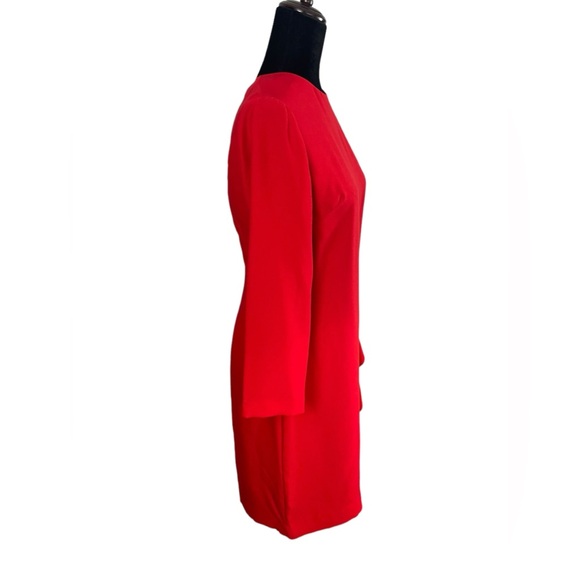 Banana Republic Red Sheath Dress with Side Ruffle - Picture 6 of 11